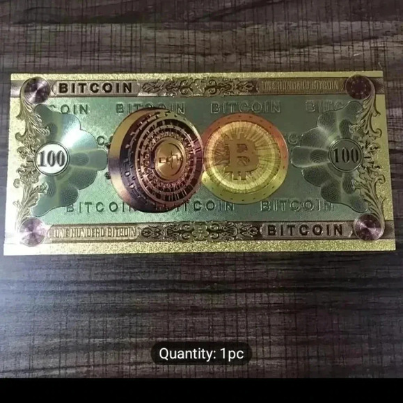 Bitcoin Commemorative Bill: A Limited Edition American Golden Foil Coin - Picture 2 of 9